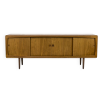 Buffet vintage en teck avec tiroirs et portes coulissantes, annes 1960
