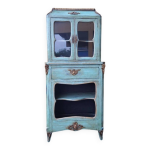 Buffet vitré en bois patiné bleu Buffet vitré en bois patiné bleu
