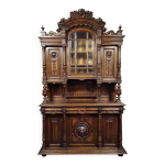 Buffet - vitrine ancien richement sculpt� style renaissance / xixeme