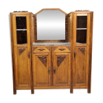 Buffet vitrine a deux corps �poque art nouveau en chene vers 1900