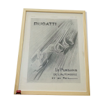Bugatti illustration voiture - vintage 1930 - 30x40cm Bugatti illustration voiture - vintage 1930 - 30x40cm