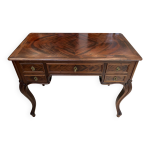 Bureau 5 tiroir 2 tablette style louis xv fin 19 102x57cm