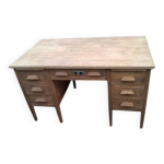 Bureau d'administration en chêne massif brut, années 30 Bureau d'administration en chêne massif brut, années 30