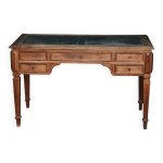 Bureau ancien en bois avec plateau gainé et 5 tiroirs Bureau ancien en bois avec plateau gainé et 5 tiroirs