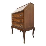 Bureau ancien et ancien, marqueterie. aprs rnovation professionnelle.