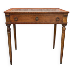 Bureau ancien en noyer et cuir de style empire, xixe sicle