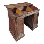 Bureau ancien en pin franais 1880, meuble bar / comptoir avec compartiments  abattants 65120106 cm ...