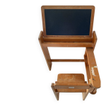 Bureau ancien en pin avec tableau  craie