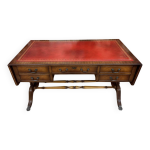 Bureau anglais double face en acajou vers 1900
