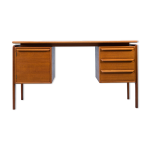 Bureau autoportant en teck du milieu du siècle de gv møbler, années 1960 Bureau autoportant en teck du milieu du siècle de gv møbler, années 1960