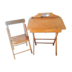 Bureau à boulier et sa chaise 1950 Bureau à boulier et sa chaise 1950