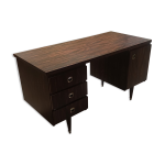 Bureau  caissons vers 1970 en palissandre de rio 4 faces