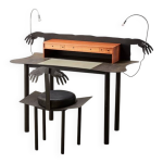 Bureau et chaise  entremanos  de l'artiste et architecte andres nagel, 1988