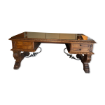 Bureau en chne et verre