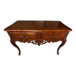 Bureau / console en noyer massif style louis xv