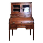 Bureau  cylindre poque louis xvi en acajou de cuba massif circa 1760