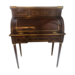 Bureau cylindre en plaquage d'acajou