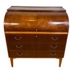 Bureau  cylindre en teck (ou noyer) sudois du milieu du xxe sicle par egon stergaar