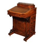 Bureau davenport en ronce de noyer et incrustations de la premire partie d
