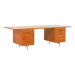 Bureau de direction extra large en teck, style danois du milieu du xxe sicle, annes 1970