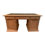 Bureau double face bureau a caissons en chne massif xix sicle