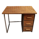 Bureau d'�cole vintage bois et m�tal