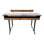 Bureau d colier ancien en bois et fonte