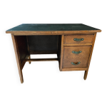 Bureau d colier en bois et cuir