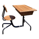 Bureau d colier - pupitre mtal tubulaire et bois dlg prouv