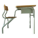 Bureau d écolier vintage 1960 pupitre ancien en bois et métal vert d eau mobilier scolaire rétro bureau ... Bureau d écolier vintage 1960 pupitre ancien en bois et métal vert d eau mobilier scolaire rétro bureau ...