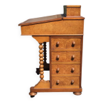 Bureau critoire dit davenport en bois fruitier et placage de loupe