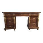 Bureau empire  caissons acajou et chne