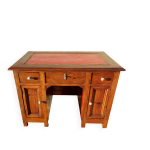 Bureau enfant, ado, bois massif et cuir rouge Bureau enfant, ado, bois massif et cuir rouge