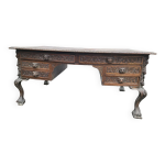 Important bureau toutes faces en bois sculpt� style renaissance
