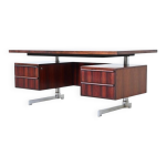 Bureau flottant danois en palissandre et chrome danemark 1960