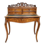 Bureau galb  bonheur du jour  style louis xv en noyer vers 1850