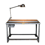 Bureau industriel des poste modifi + lampe jield