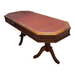 Bureau merisier massif plateau cuir fabrication franaise