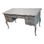 Bureau merisier style louis xv relook en blanc