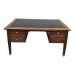 Bureau de ministre style louis xvi en noyer massif, 4 tiroirs fabrication ancienne
