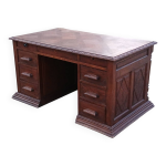 Bureau de ministre vintage - style n�o - renaissance / art d�co - bois s