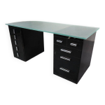 Bureau moderniste des années 30 en métal laqué noir Bureau moderniste des années 30 en métal laqué noir