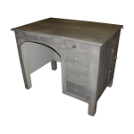 Bureau peint en gris patin et vernis mat vers 1940