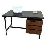 Bureau pierre guariche en teck et acier laqu