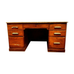 Bureau plat d'administration en chne massif xx sicle