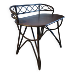 Vintage bureau d'enfant console bambou rotin bois courbé style thonet années 80 acajou fonçé Vintage bureau d'enfant console bambou rotin bois courbé style thonet années 80 acajou fonçé