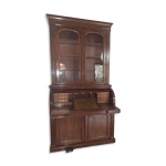 Bureau, scriban anglais avec bibliothque vitre