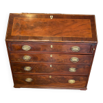 Bureau scriban anglais xixeme acajou avec tiroirs ferrures bronze boutons en os Bureau scriban anglais xixeme acajou avec tiroirs ferrures bronze boutons en os