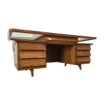 Bureau de silvio cavatorta en noyer massif, italie, annes 1950