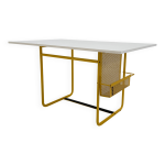 Bureau, table  dessin, table d'architecte jaune, 1980